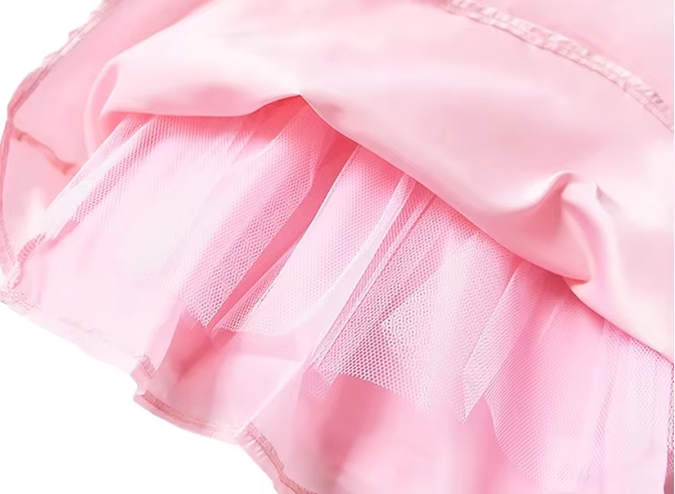 Girls Pink Sequined Tulle Sleeveless Bow Princess Dress