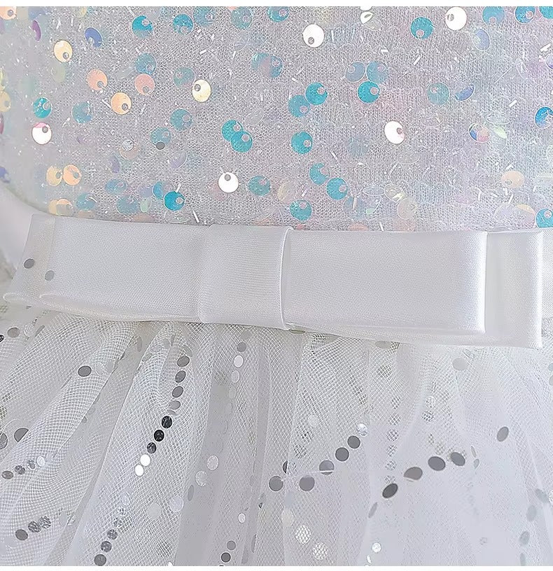 Girls Princess Fluffy Birthday Wedding Dress