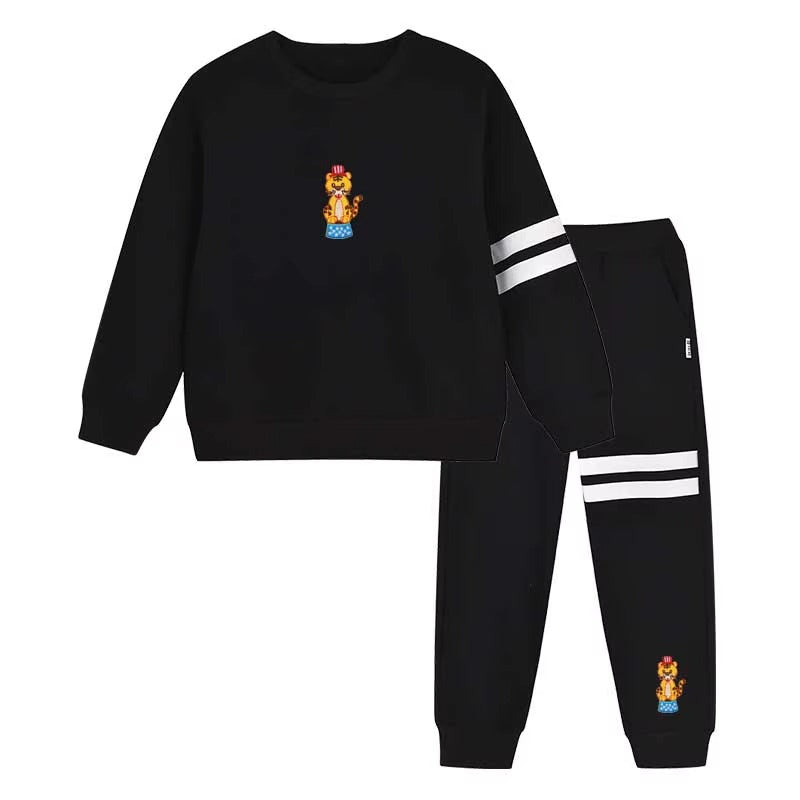 Boys 100% Cotton Blank Pullover Sweatshirt Casual 2-Piece Set (Autumn)