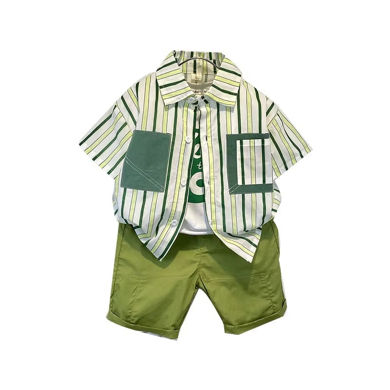 2-14Y Boys Summer Short Sleeve T-Shirt & Shorts Fashion Clothing Set