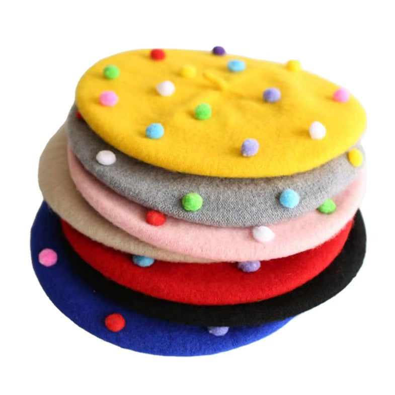 Toddler Kids Painter Wool Beret