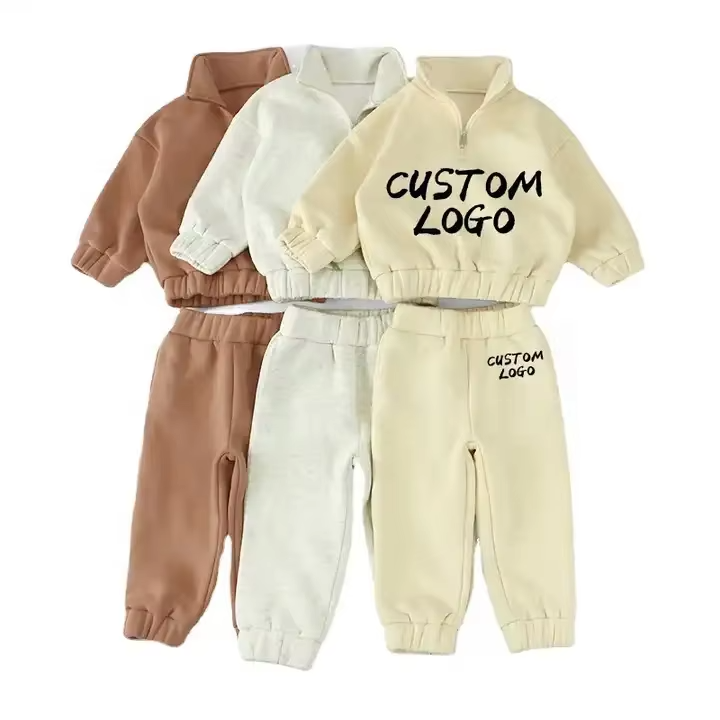 Boys Casual Fleece Zipper Long Sleeve 2-Piece Set (Spring/Autumn)