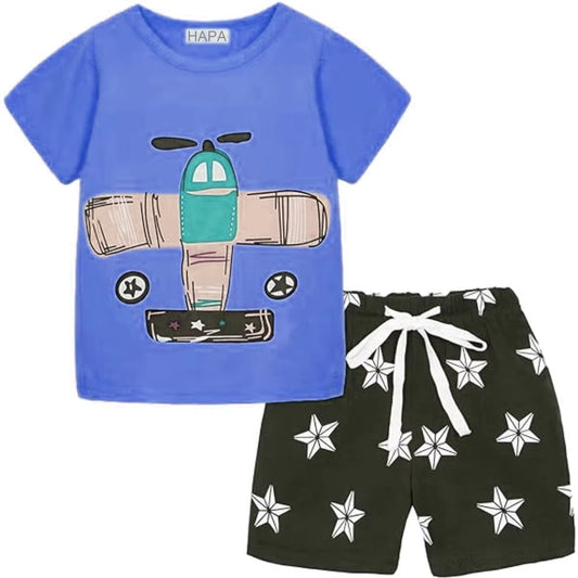 Boys High-Quality Summer T-Shirt & Shorts Kids Vacation Clothing Set