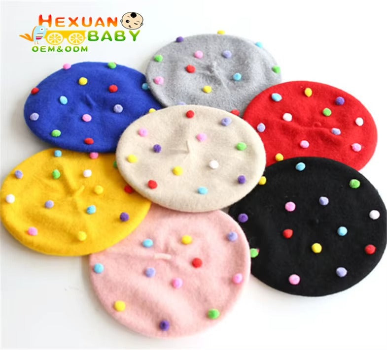Toddler Kids Painter Wool Beret
