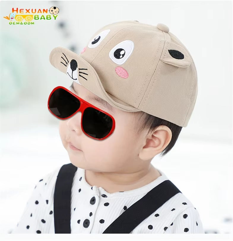 Fashion Cartoon Bear Ears Baby Baseball Cap Adjustable Toddler Hat