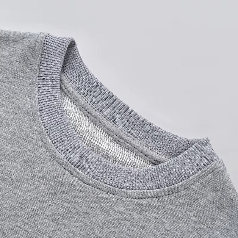 Boys 100% Cotton Blank Pullover Sweatshirt Casual 2-Piece Set (Autumn)