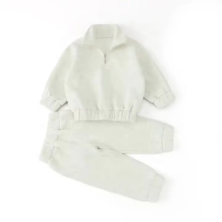 Boys Casual Fleece Zipper Long Sleeve 2-Piece Set (Spring/Autumn)
