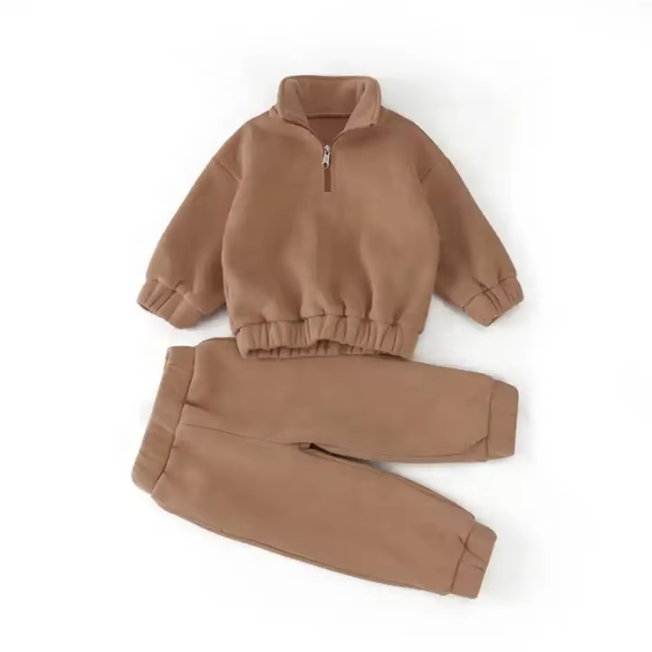 Boys Casual Fleece Zipper Long Sleeve 2-Piece Set (Spring/Autumn)