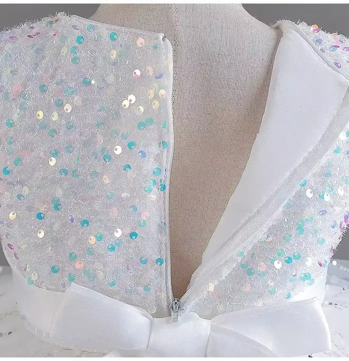 Girls Princess Fluffy Birthday Wedding Dress
