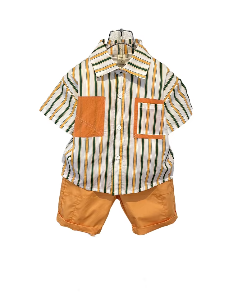 2-14Y Boys Summer Short Sleeve T-Shirt & Shorts Fashion Clothing Set
