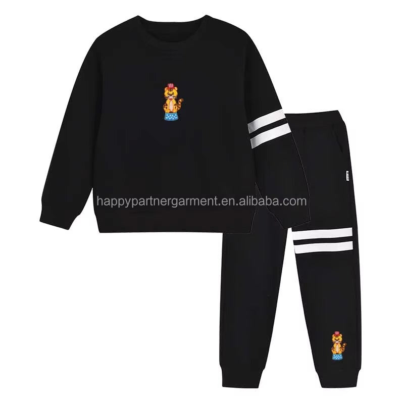 Boys 100% Cotton Blank Pullover Sweatshirt Casual 2-Piece Set (Autumn)